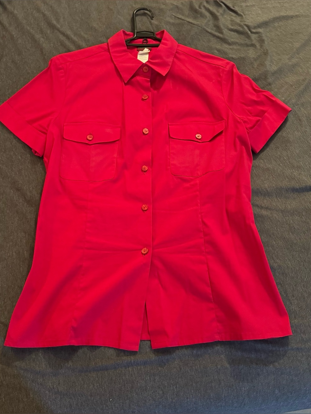 KENZO Red Short Sleeve Button-Up Shirt. French Size 42 / US 10 Made in France!